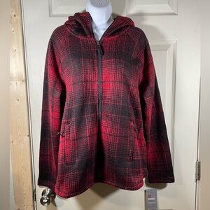 Swiss Tech Red and Black Plaid‎ Utility Jacket